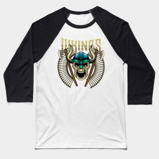 Viking Skull 7.5 Baseball T-Shirt